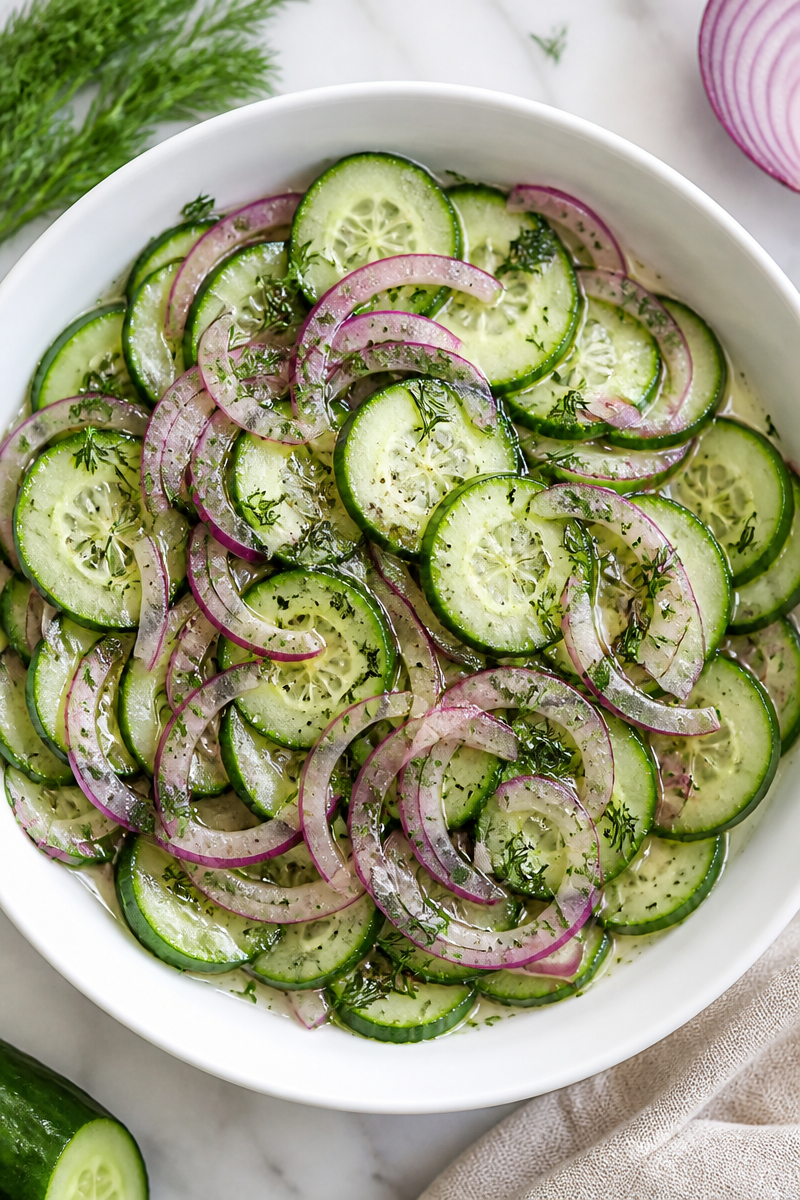 Refreshing Cucumber and Red Onion Salad