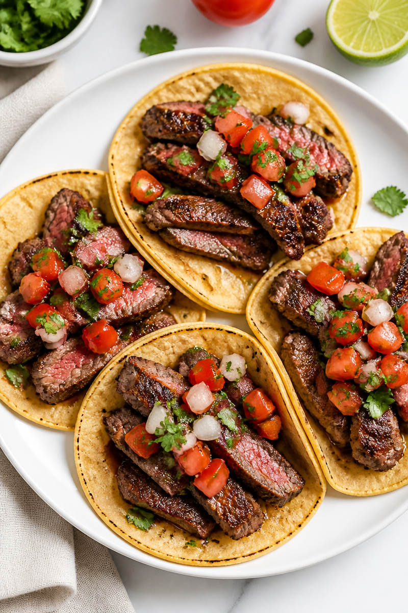 Grilled Steak Taco with Fresh Pico de Gallo