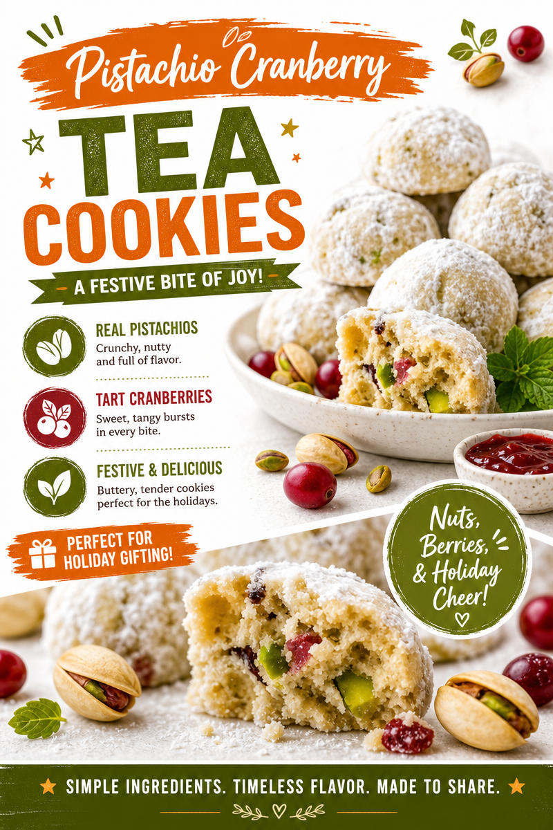 Pistachio Cranberry Tea Cookies: Easy Recipe Pistachio Cranberry Tea Cookies Pistachio Cranberry Tea Cookies: Easy Recipe