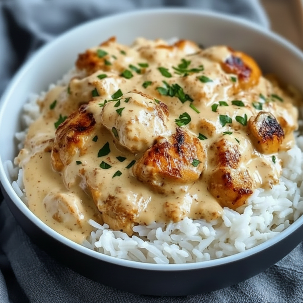 Creamy Smothered Chicken and Rice