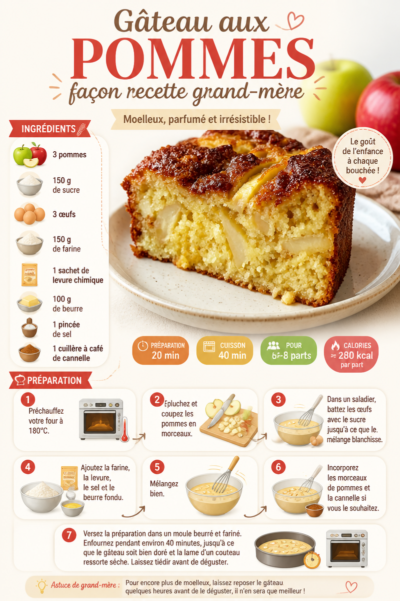 Gâteau aux pommes façon recette grand-mère