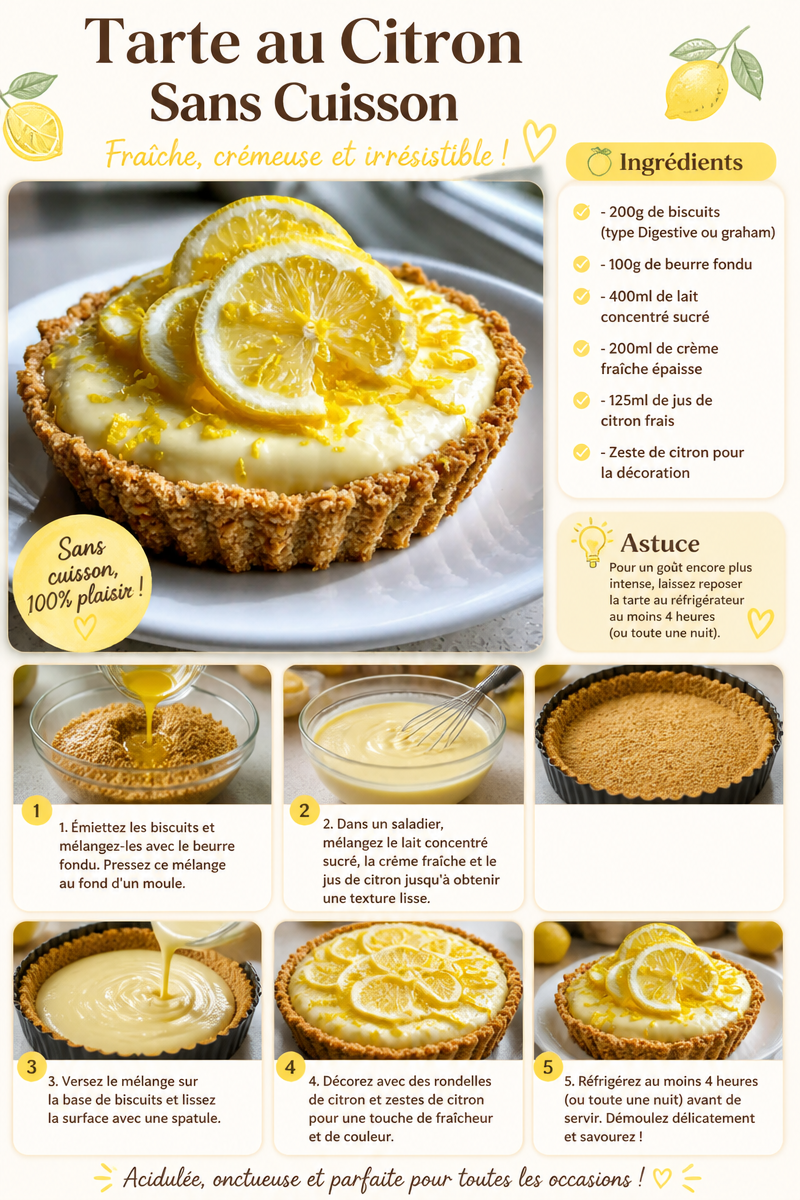 Tarte au Citron Sans Cuisson