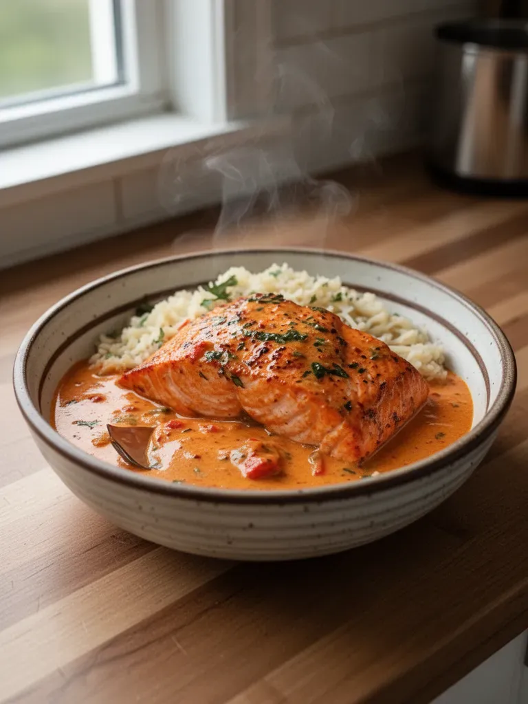 Creamy Roasted Red Pepper Salmon