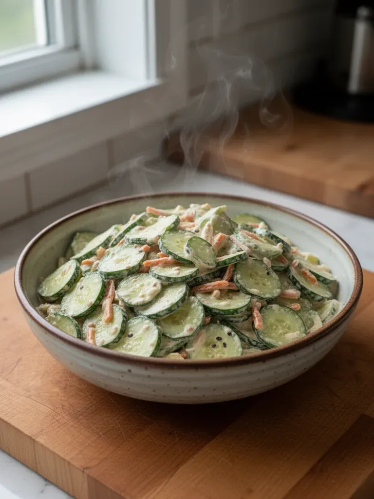 Creamy Asian Cucumber Salad Bowl