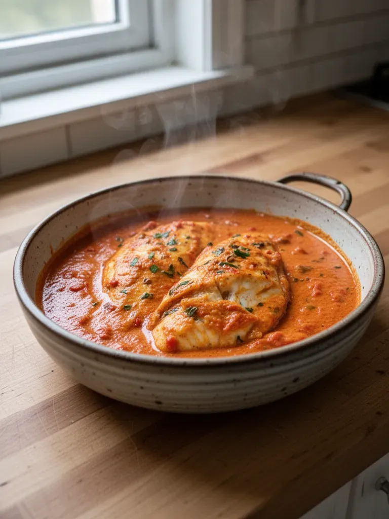 Quick Tilapia in Roasted Pepper Sauce