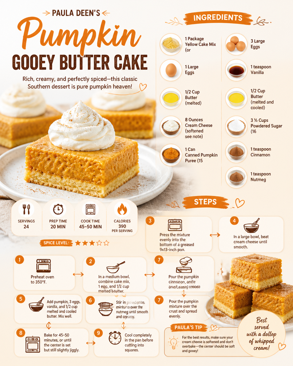 Paula Deen's Pumpkin Gooey Butter Cake