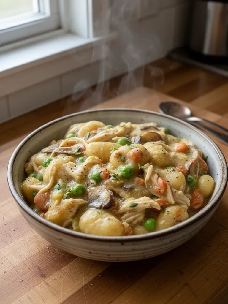 One Pot Gnocchi Chicken Pot Pie