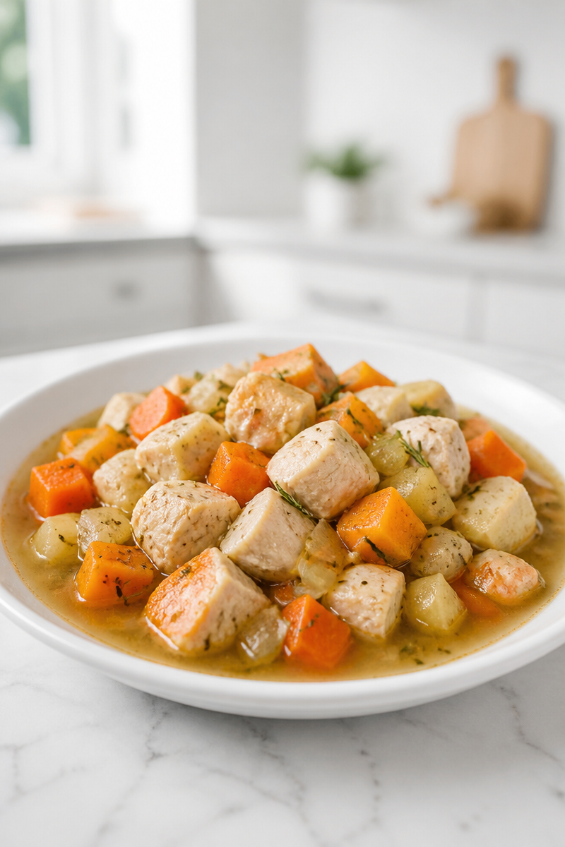 Healthy Chicken Stew with Seasonal Root Vegetable