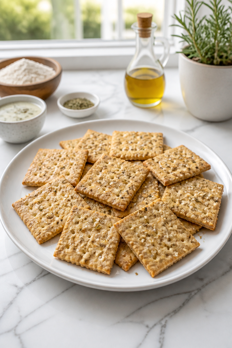 Crispy Sourdough Discard Rosemary Cracker