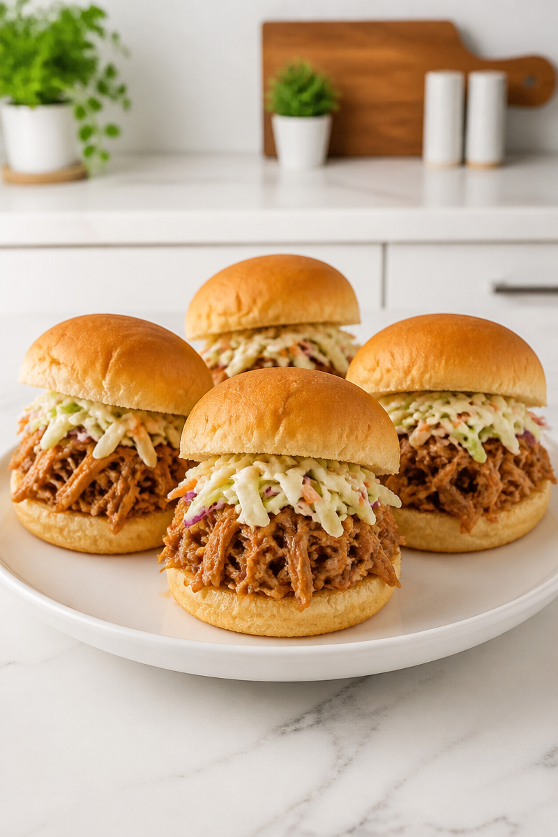 Slow-Cooker Pulled Pork Slider with Slaw