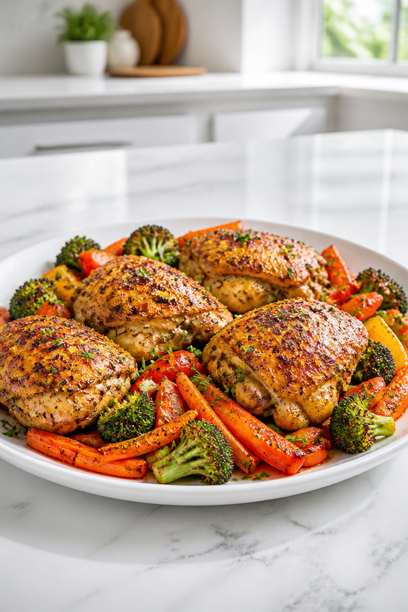Sheet Pan Baked Chicken and Roasted Vegetable