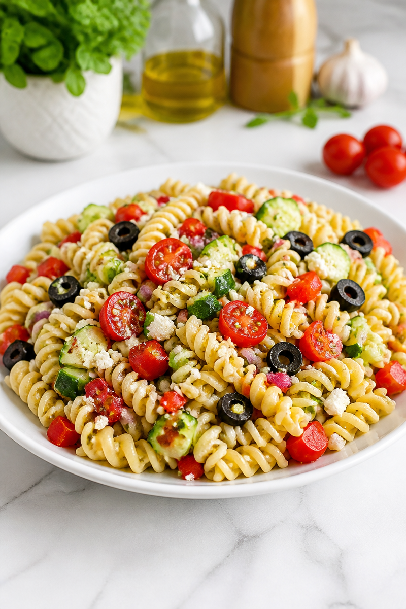 Refreshing Cold Pasta Salad Lunch Bowl