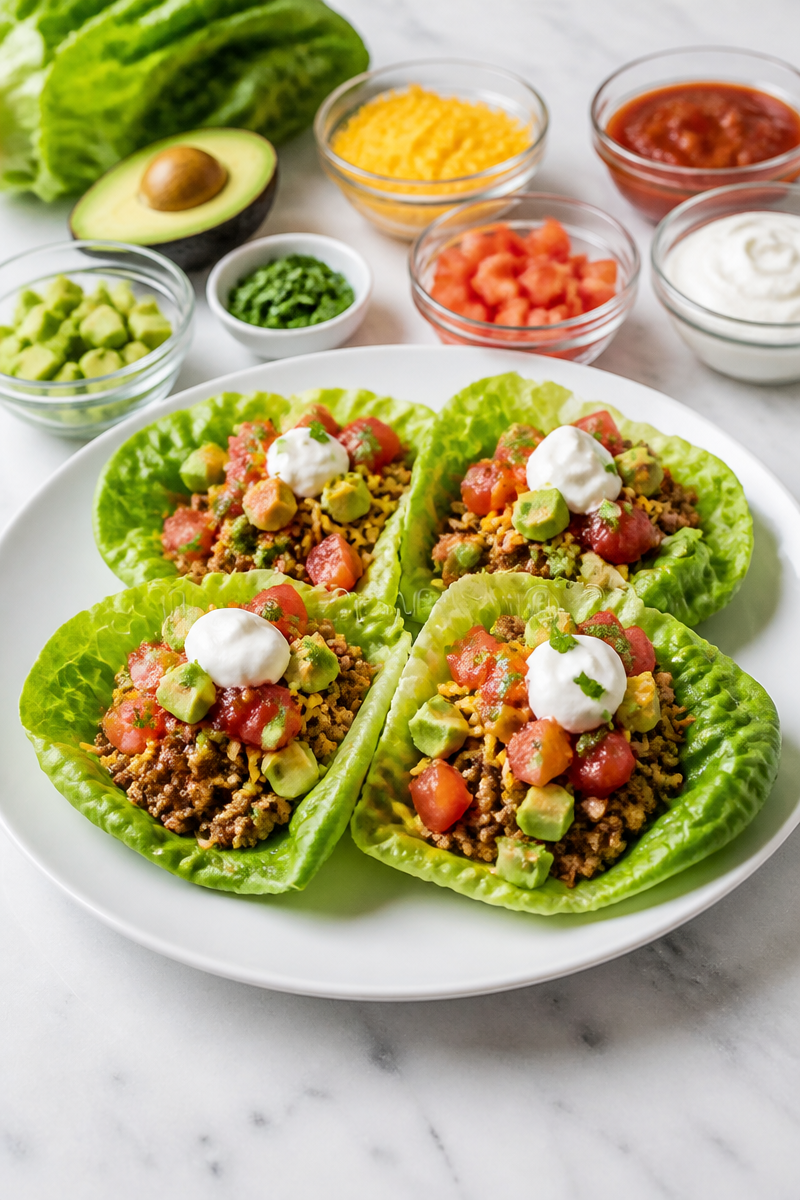 Low Calorie Turkey Taco Lettuce Wrap