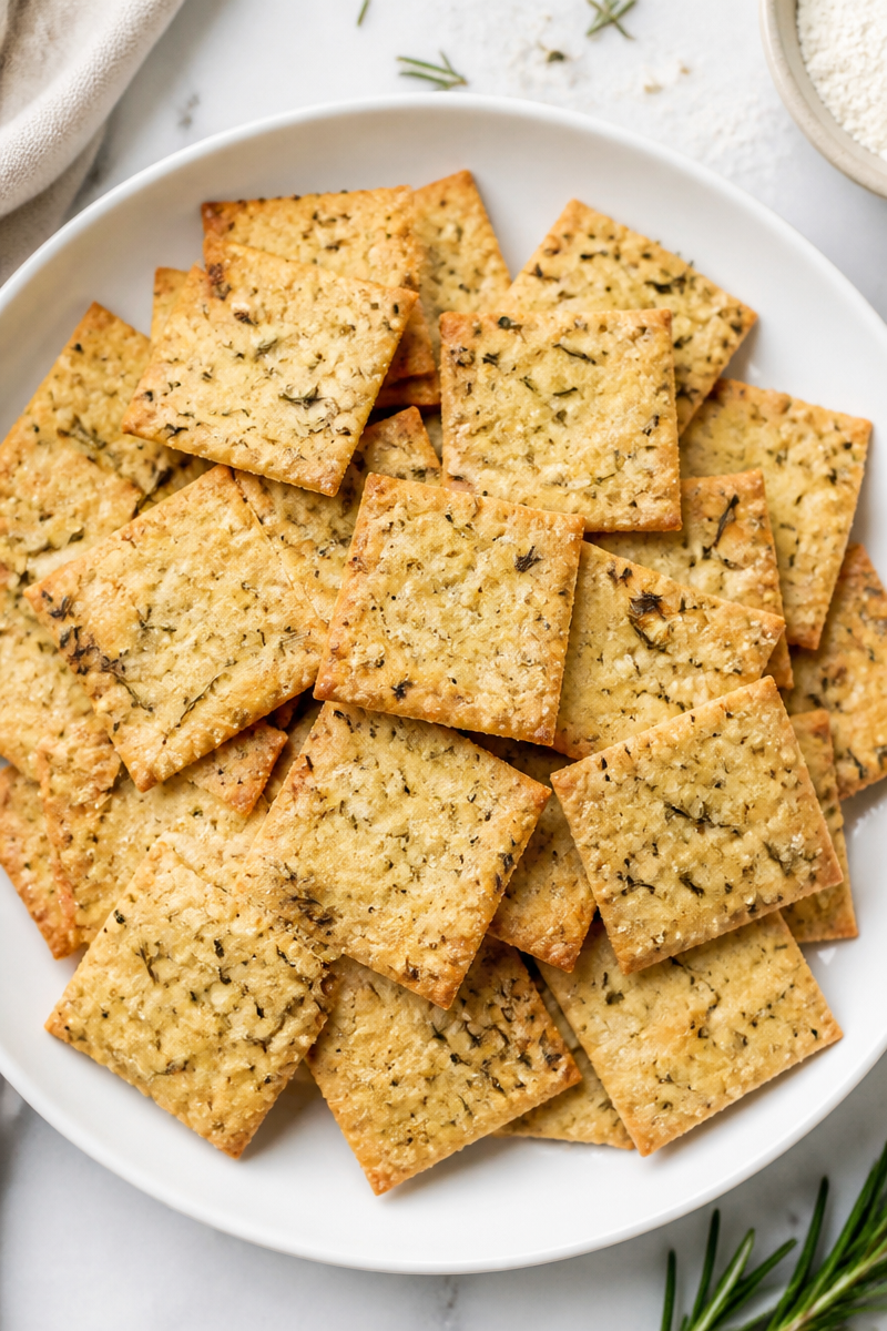 Crispy Sourdough Discard Rosemary Cracker