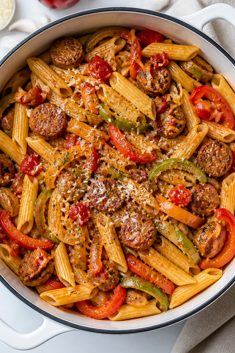 Quick One-Pot Sausage and Pepper Pasta