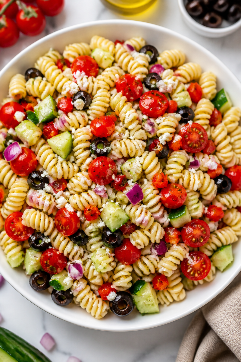 Refreshing Cold Pasta Salad Lunch Bowl