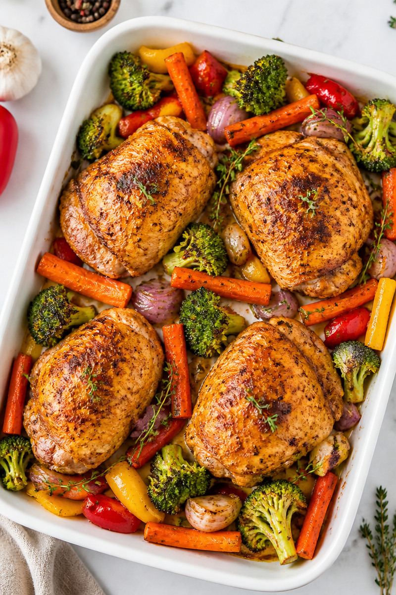 Sheet Pan Baked Chicken and Roasted Vegetable