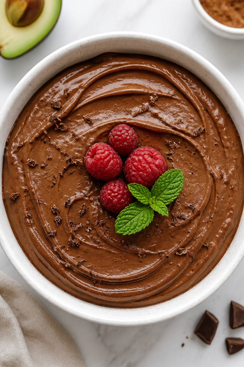 Low Calorie Dark Chocolate Avocado Mousse