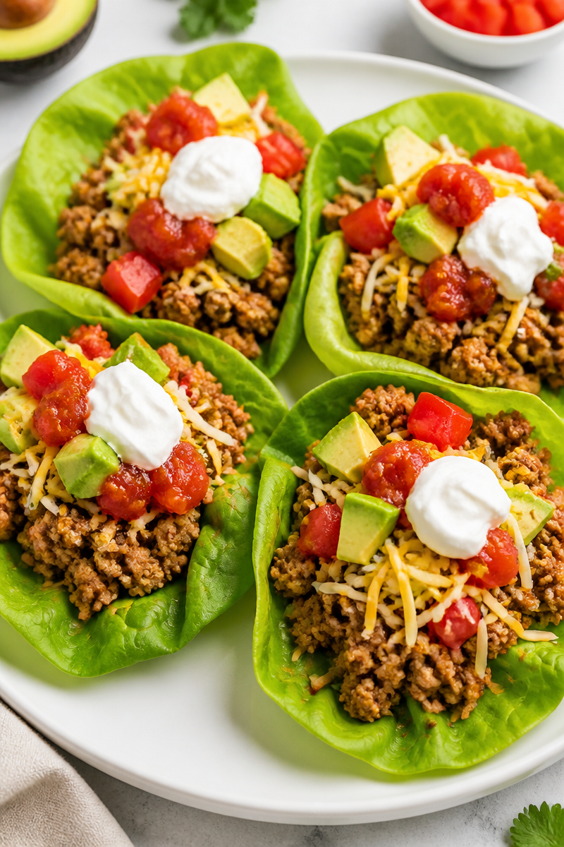 Low Calorie Turkey Taco Lettuce Wrap