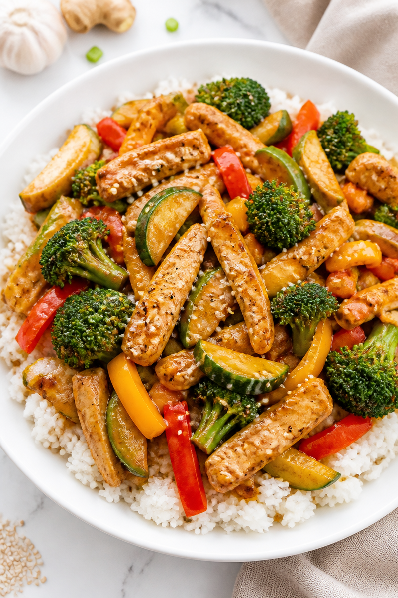 Hibachi Style Chicken and Vegetable Stir-Fry