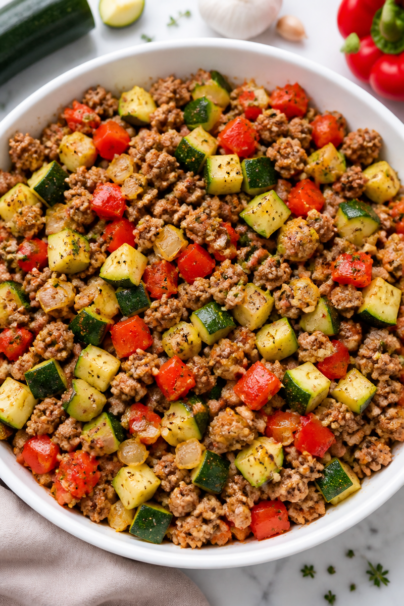 Ground Turkey and Zucchini Skillet Dinner