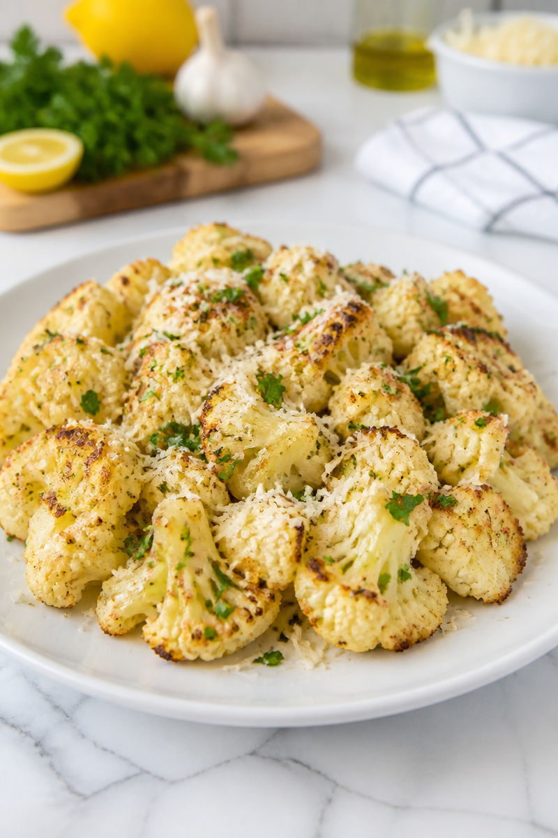 Roasted Cauliflower with Lemon and Parmesan