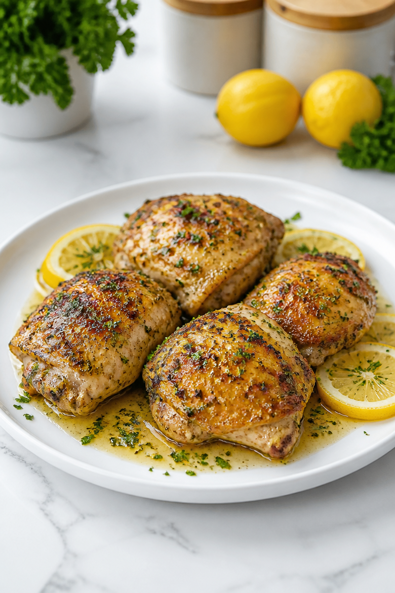 Baked Lemon Herb Chicken Thigh