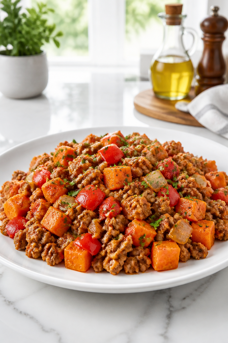 Ground Turkey and Sweet Potato Skillet