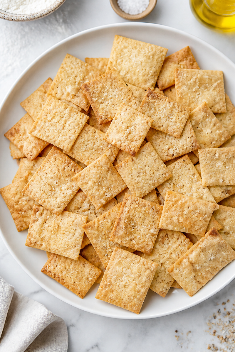 Homemade Sourdough Discard Cracker with Sea Salt