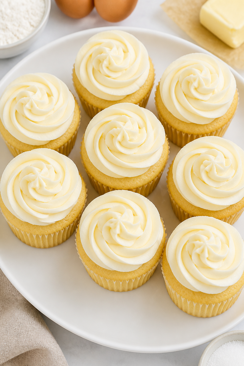 Moist Vanilla Cupcake with Buttercream Frosting