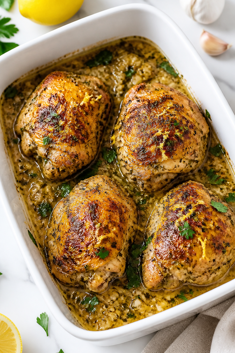Baked Lemon Herb Chicken Thigh