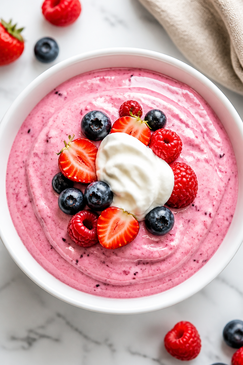 Low Calorie Greek Yogurt Berry Mousse