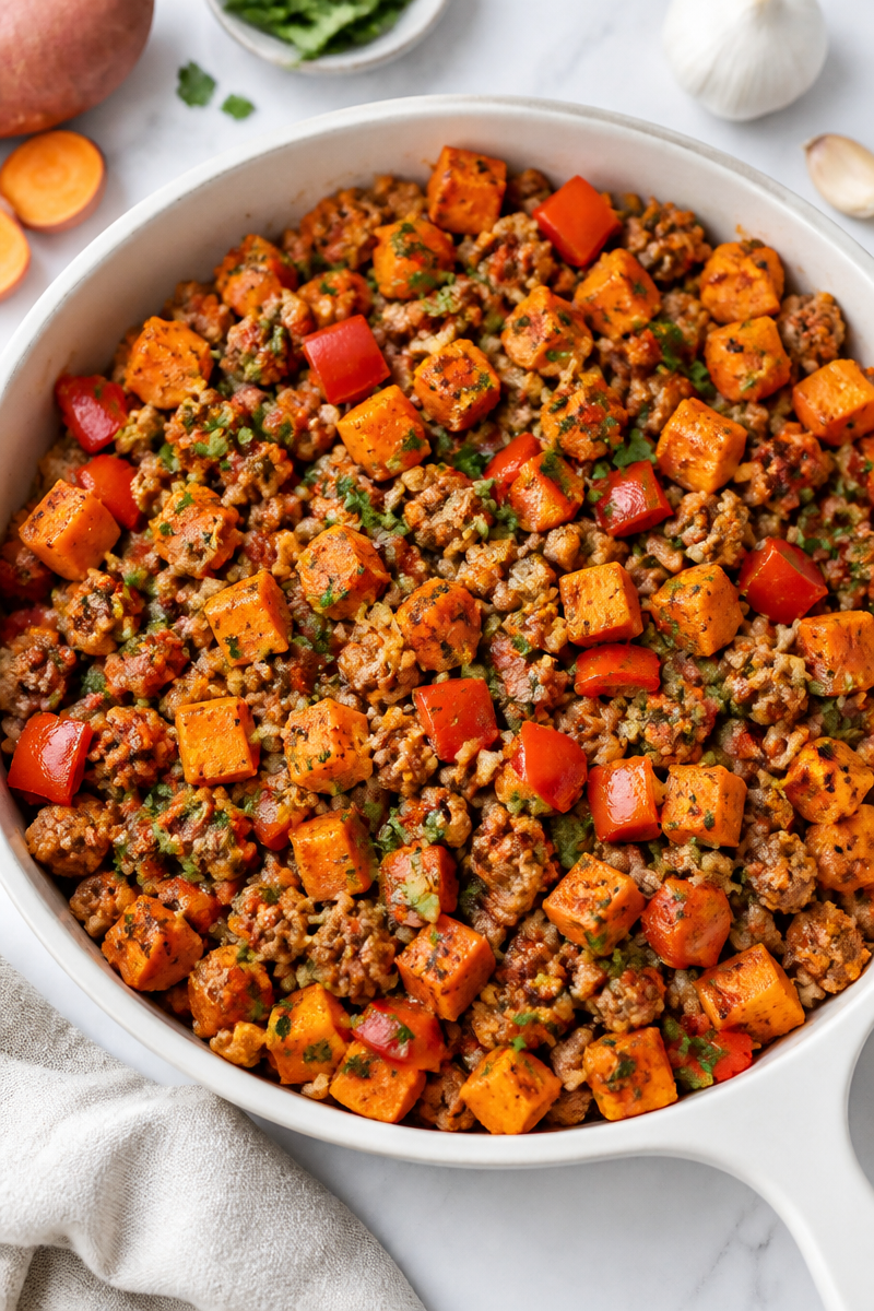 Ground Turkey and Sweet Potato Skillet