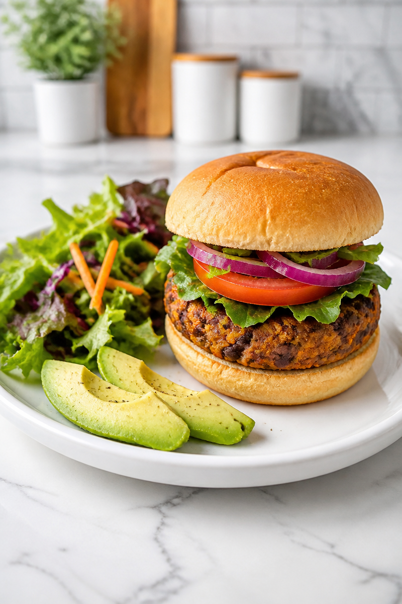 Spicy Black Bean and Sweet Potato Patty