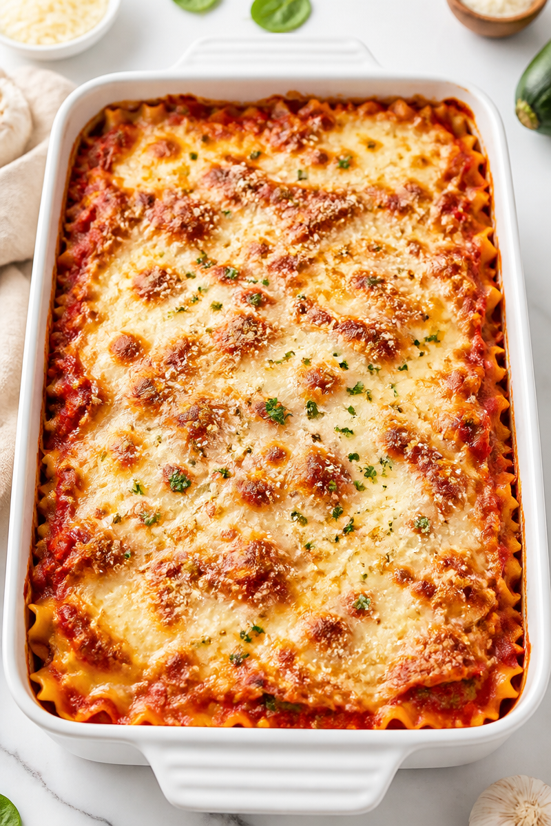 Classic Meatless Vegetable Lasagna with Spinach