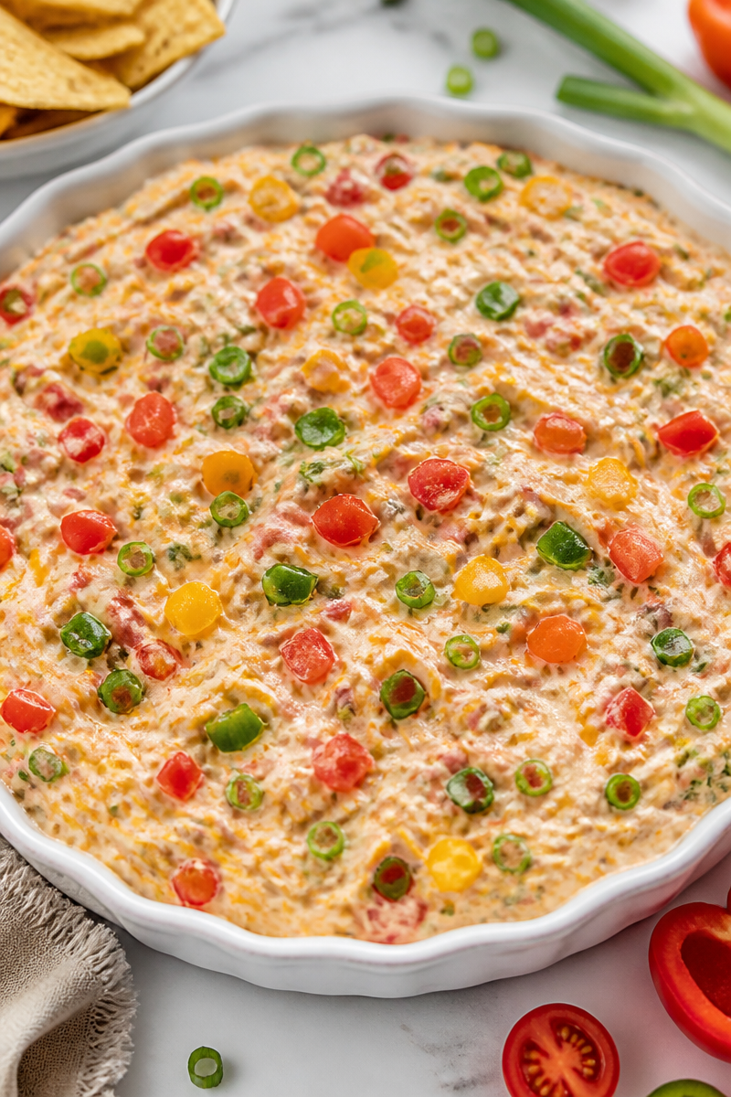 Cold Creamy Taco Dip with Bell Pepper