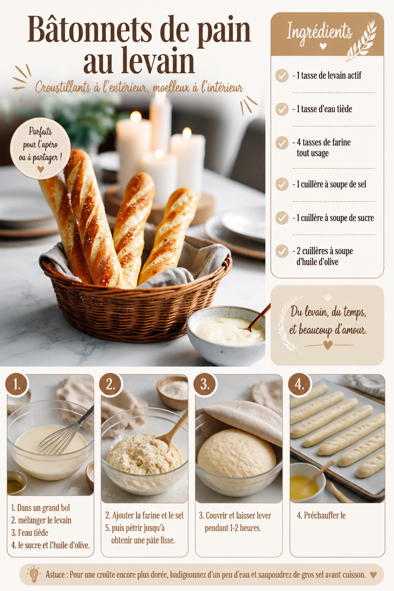 Bâtonnets de pain au levain