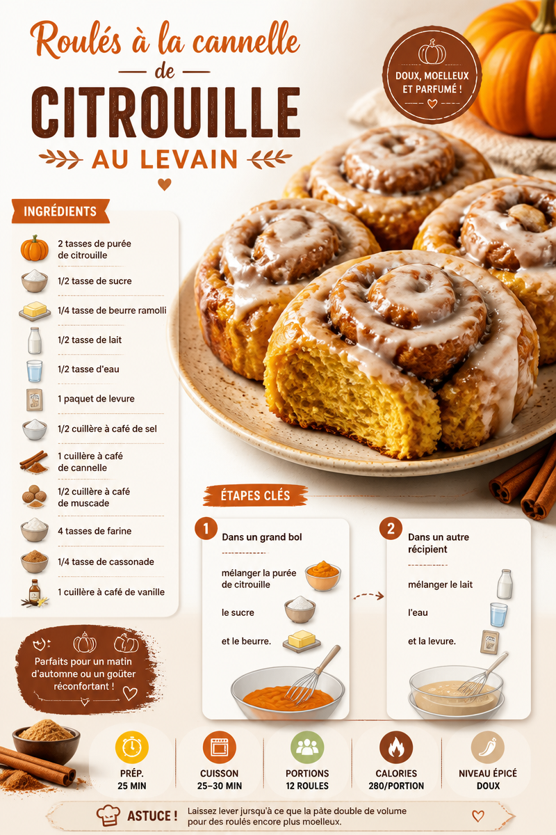 Roulés à la cannelle de citrouille au levain