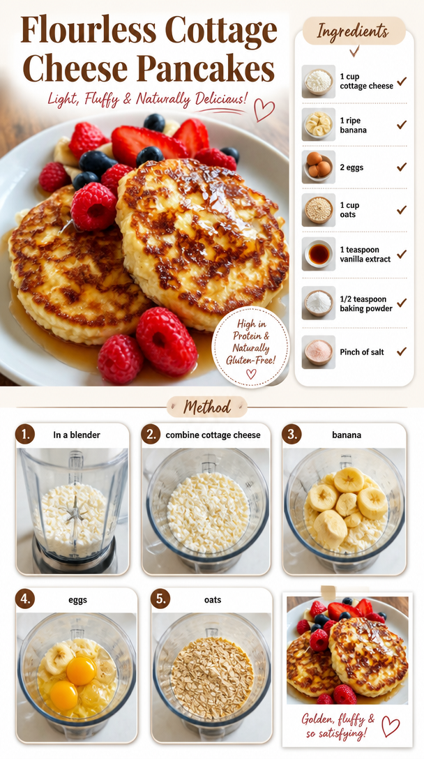 Flourless Cottage Cheese Pancakes