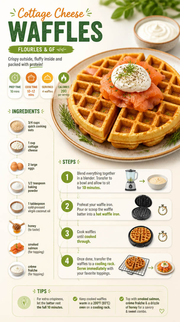 Cottage Cheese Waffles (Flourless and Gluten-Free)