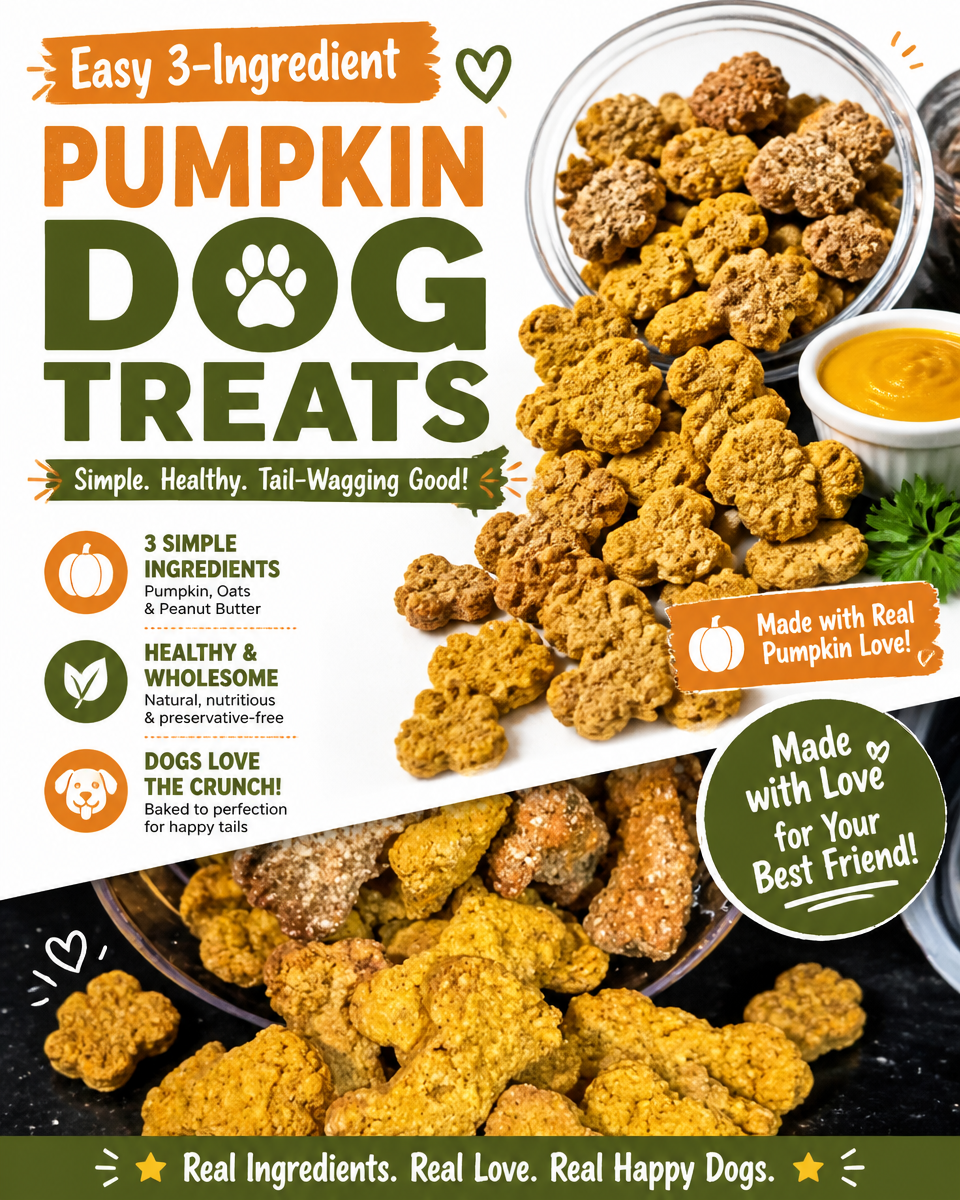 Easy 3-Ingredient Pumpkin Dog Treats