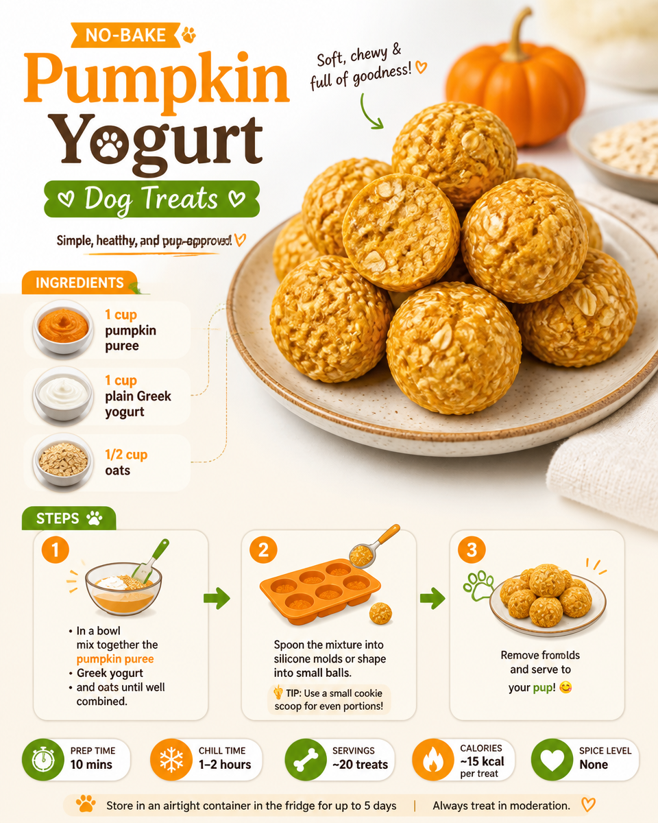 No-Bake Pumpkin Yogurt Dog Treats
