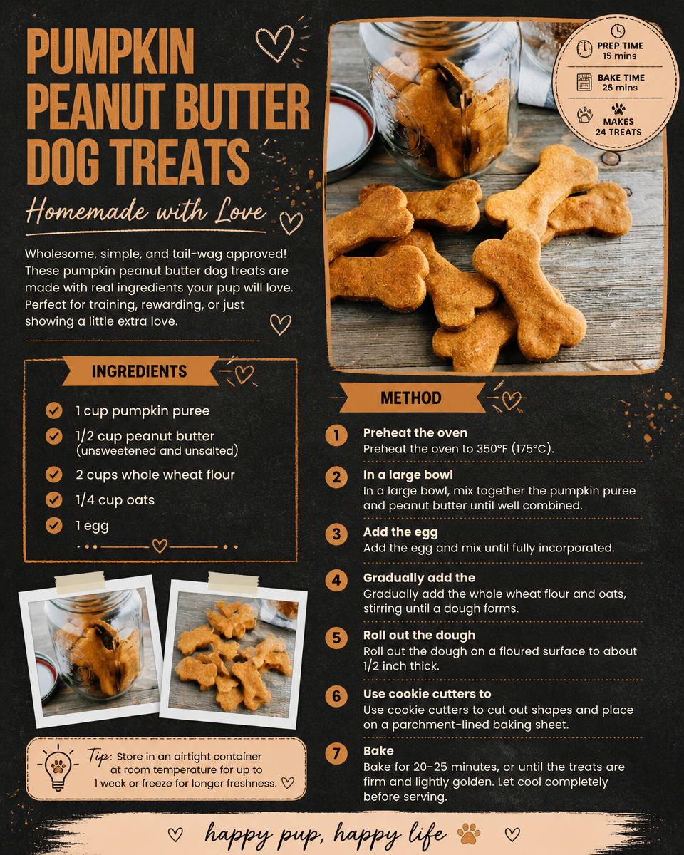 Pumpkin Peanut Butter Dog Treats