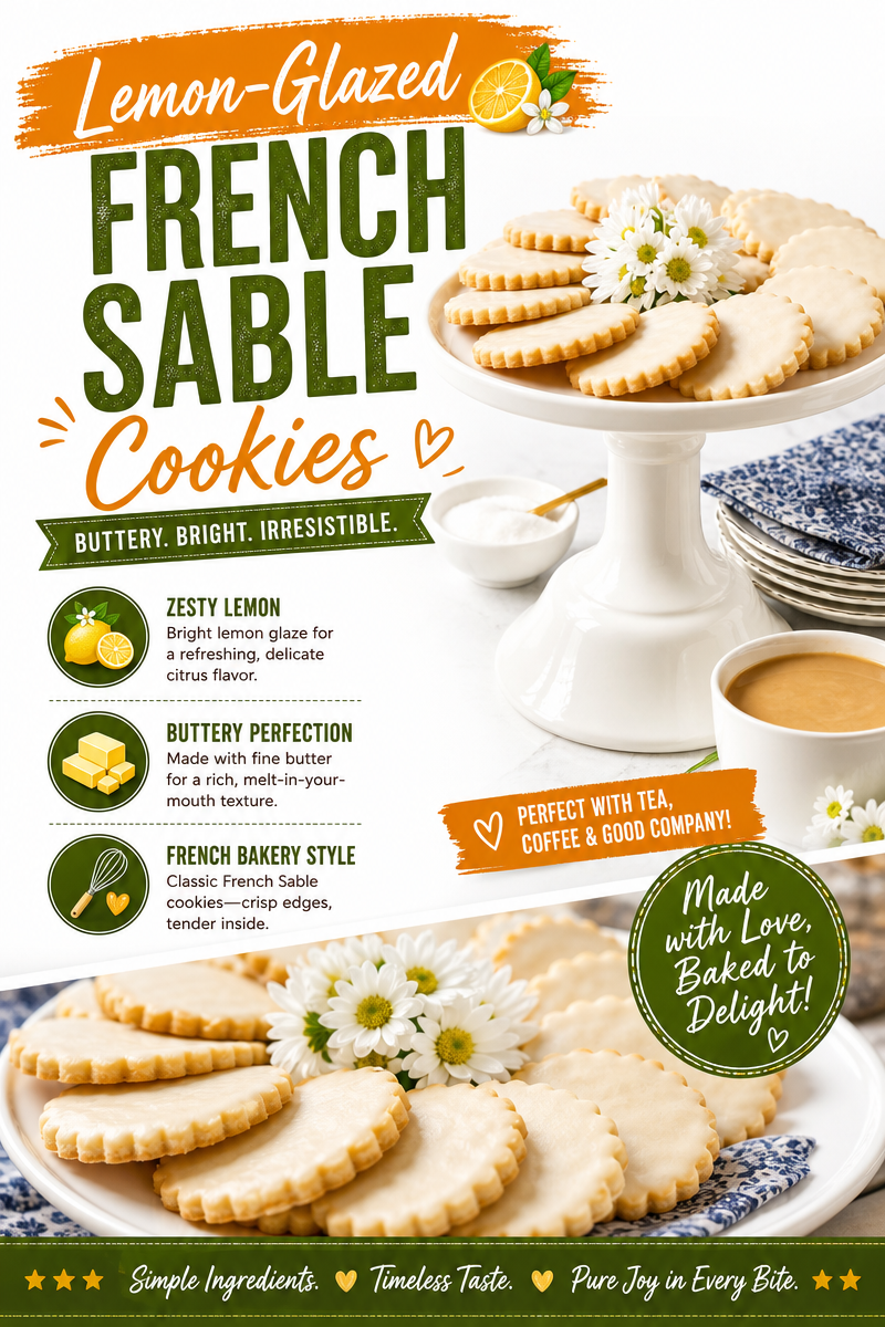 Lemon-Glazed French Sable Cookies Recipe French Sable Cookies Lemon-Glazed French Sable Cookies Recipe