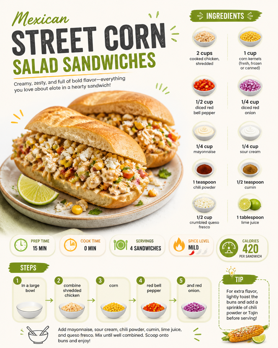 Mexican Street Corn Salad Sandwiches