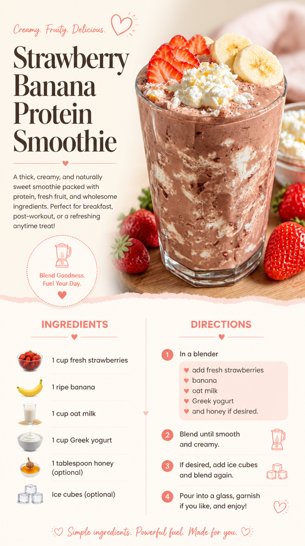Strawberry Banana Protein Smoothie