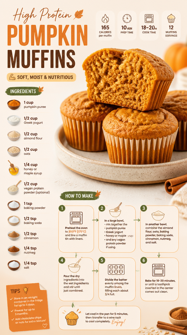 High Protein Pumpkin Muffins