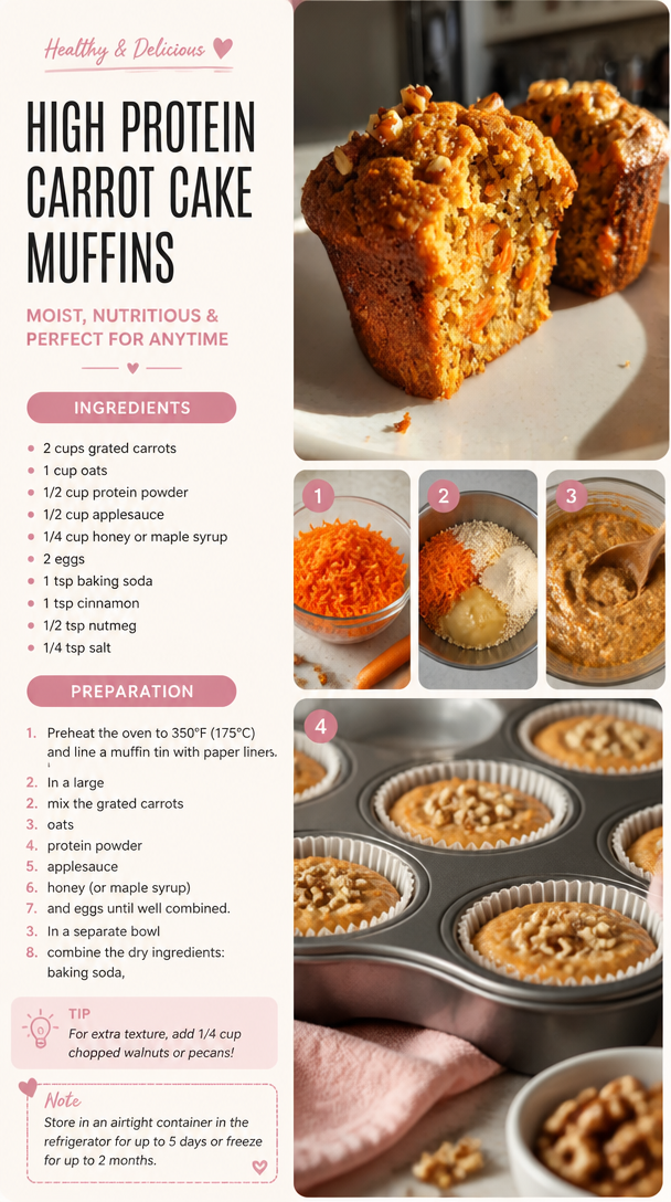 High Protein Carrot Cake Muffins