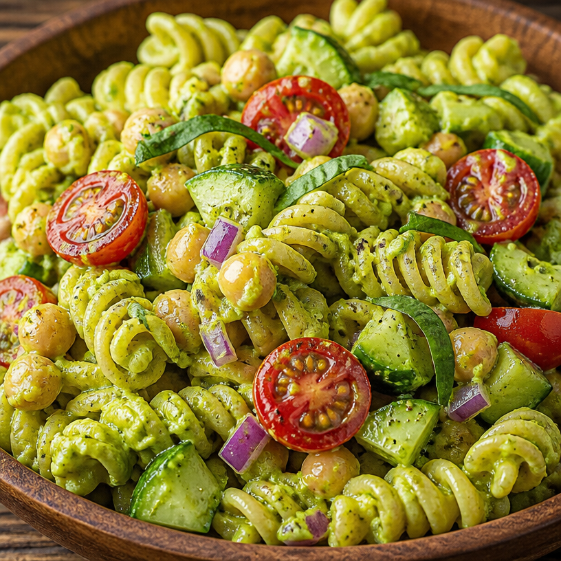 High Protein Vegan Avocado Pasta Salad