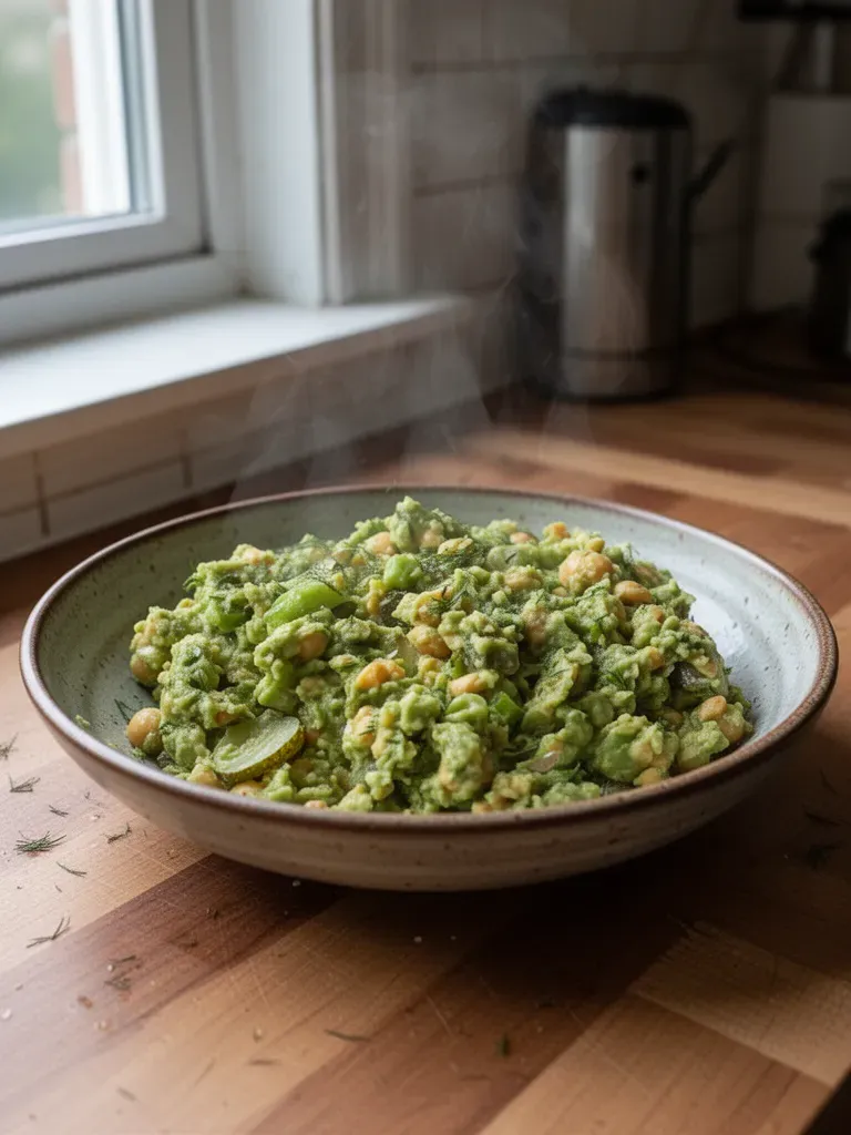 Smashed Chickpea Avocado Dill Pickle Sandwiches